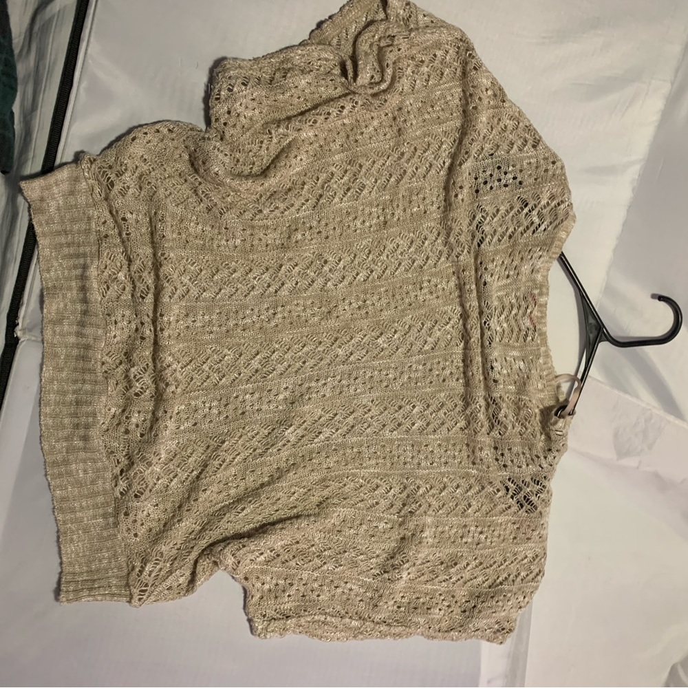 Say What? Sheer Golden Beige Sweater